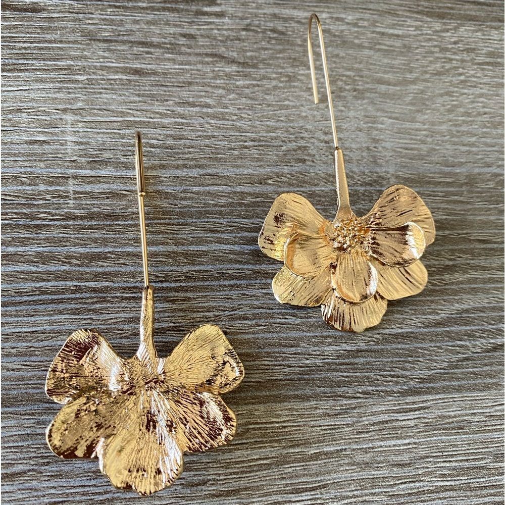 Bohemian flower drop earrings M119 - Picture 2 of 3